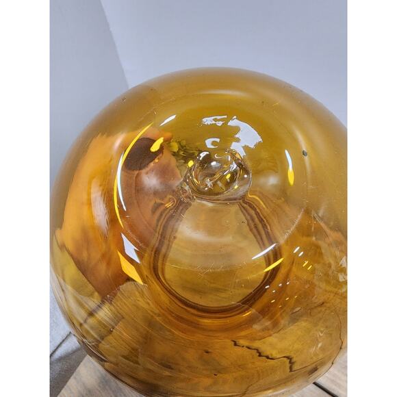 Blenko Hand Blown Art Glass Amber Gold Ribbed Pitcher 8.5" - Picture 9 of 11